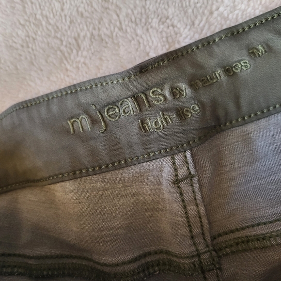 M Jeans by Maurices High Rise Women's Size XL Reg Olive Green Skinny - Picture 3 of 8